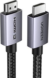 UGREEN Cabo HDMI 2.1 8K 48 Gbps 1 M, Certificado Cabo HDMI de Alta Velocidade em Alumínio, 4K@240 Hz, 120 Hz, 8K@60 Hz, HDCP 2.2 e 2.3, eARC HDR 10 Dolby Compatível com PS5/Blu-ray/TV/Monitor