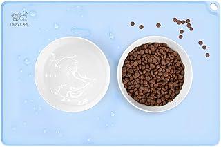 Jogo Americano de Silicone para Pets, Cães Tapete Organização Fácil Limpar, Altos Tapetes Antiderrapantes para Tigela de Cachorro para Comida e água, 50CM*40CM (50CM*40CM, Azul)