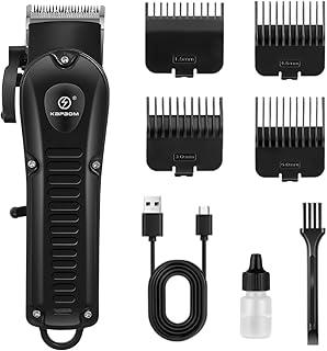 Cortador de Cabelos Sem Fio para Homens, Lâmina Ajustável, Recarregável, Uso Profissional e Doméstico, Ideal para Adultos e Crianças (Preto)
