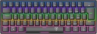 Teclado Mecânico Gamer T-Dagger Arena Iluminação Rainbow Preto 60% Switch Marrom T-TGK321-BR