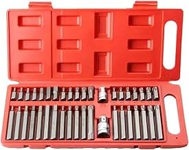 Jogo de Chaves Torks e Hexagonais 40 Peças, Bits Estrela e Fenda com Case | H4-H12, T20-T55, M5-M12 | Aço Carbono Temperado | Presente para Mecânico