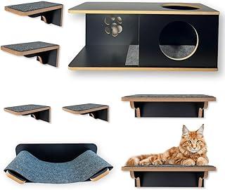 Playground Para Gatos 8pçs MDF 15mm Laminado REFORÇADO Parque Para Gatos Com Rede, Nicho G e Degraus
