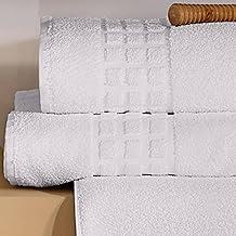 Kit Com 4 Toalhas Rosto Profissional Teka Profiline Branco 48 x 85 cm Hotel e Pousada 500g/m² Gramatura Fio Singelo Toque Macio e Super Absorção (4, PADRÃO)