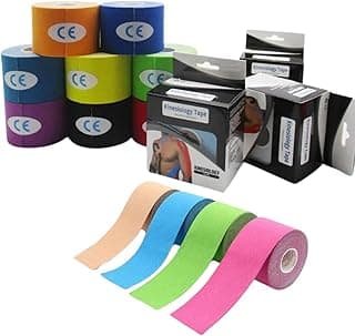 Kit 2 Fita Kinesio Tape Bandagem Elástica Adesiva Kinesiológica Para Fisioterapia Lesões Esportivas Alívio Dores Resistente à Água 5m Cores Sortidas | Premium MyBrins