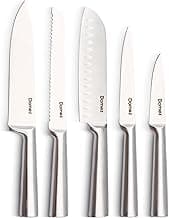 DOMEZ Jogo de 5 Facas Inox 4Cr13 | Conjunto de Facas de Cozinha Profissional | Faca Chef, Faca de Pão e Faca Churrasco | Design Ergonômico e Resistente à Ferrugem