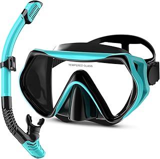 Óculos de Mergulho Máscara de Snorkel Adulto Antivapor e Antivazamento com 180° Visão Panorâmica Para Homens e Mulheres