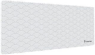 Mouse Pad Gamer Extra Grande 90x40 Deskpad Ergonômico Speed Preto Branco Onda Oriental - Titorion (Branco)