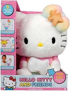 SUNNY, Hello Kitty Rainbow Wish, Pelúcia Interativa, com Luz e Som - 27 cm