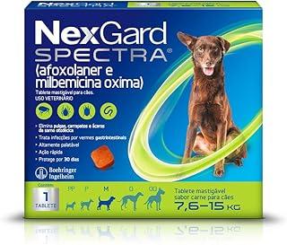 NexGard SPECTRA Antipulgas, Carrapatos e Vermífugo para Cães de 7,6 a 15kg - 1 tablete