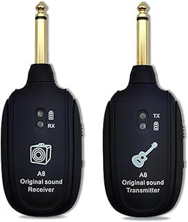 Transmissor sem fio Guitarra, Captador Transmissor e Receptor do Sistema, Canal UHF para Guitarra Elétrica, Amplificador Baixo áudio sem fio (para todos os violões)
