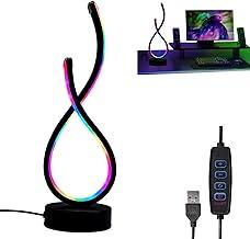 Luminária de Mesa LED Erufale, 5W, 7 Cores, 36 Modos, Regulável, Design Espiral, USB, para Quarto e Escritório
