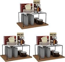 Kit Organizador Prateleira Aramado Médio 32cm 100% Aço 3un (Preto)