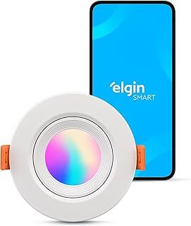 Luminária LED Ecospot Inteligente 5W 3000-6500k Elgin Redonda WIFI RGB Bivolt Compatível com Alexa e Google Home