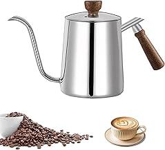 Chaleira Gooseneck, Chaleira de Café Pour Over 600mL, Alça Anti-Quente, Aço Inoxidável com Design de Bico de Fluxo para Café & Chá (Prata)