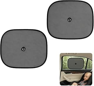 Kit 2 Protetor Solar Veicular Automotivo 43cm Preto Proteção UV Janela Carro Bebê Banco Traseiro Ventosa Instalação Fácil Quebra-Sol Dobrável Sombra Acessório Carro Passeio Viagem Tapa Sol