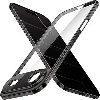JETech Capa Fina para iPhone Air com Lente de Câmera Proteção Total, Case Protetora de Telefone Minimalista Transparente Leve Ultrafina (Preto)
