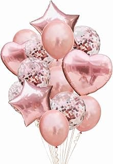 Kit Balões Rose Gold 14 Peças Luma Festas – Balões Metalizados Estrela e Coração com Confete – Decoração Festa Aniversário Casamento com 14.57% de desconto por R$ 17,00 na amazon