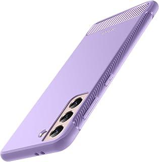 JETech Capa Fina Fit para Samsung Galaxy S21 6,2 Polegadas, Case Capinha Fina para Celular com Absorção de Choque e Design de Fibra de Carbono (Luz Roxa)