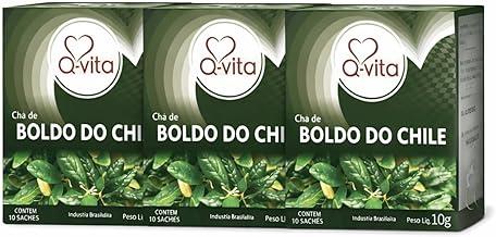 Kit 3 Chá Q-Vita Boldo do Chile 10g 10 Sachês Chá de Ervas Natural