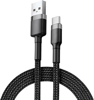 Cabo USB Tipo-C 5A Reforçado 1 Metro – Carregamento Rápido, Nylon Trançado Resistente, Preto