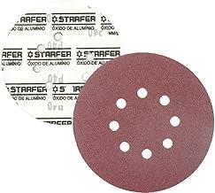 Kit 50 Disco de Lixa Fecho Aderente Pluma Vermelho 180mm Grão 80 - Starfer