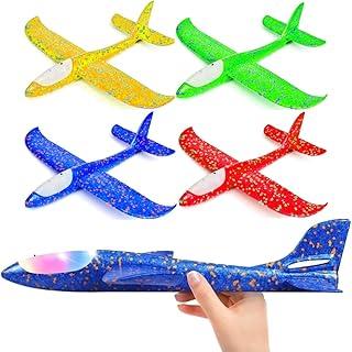 4 Super Avião Planador Isopor Grande 50cm com Luz Infantil