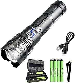 Lanterna Ultra Potente W600 Recarregável USB com Zoom Longo Alcance para Trilhas Sitio Fazenda Vigilante