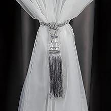 Kit Abraçadeiras de Cortina Cordão com Pingente Palace 02 Peças Cinza