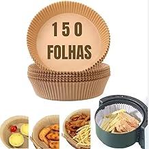 Kit 150 Formas de Papel Descartável para Air Fryer Redonda 16cm x 4,5cm | Papel Antiaderente Protetor à Prova de Óleo | Forro Universal Compatível com Todas Fritadeiras Elétricas