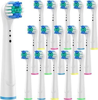 Refil Compatível com Escova Elétrica Oral B, Kit de 16 Cabeças de Escova de Dentes Elétricas Profissionais Compatível com Oral-B Braun, Cerdas Maciez Média de Alto Perfomance, Encaixe Perfeito