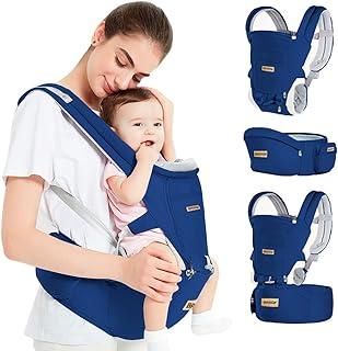 Brastoy Mochilas Canguru Carregador De Bebê Portador Ergonômico 3 Em 1 (Azul Marinho)
