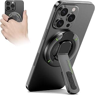 Tobeape Suporte MagSafe 3 em 1 para Celular – Anel Magnético Ajustável com Ímã Dupla Face e Design Anti-Estresse, Compatível com iPhone 17/16/15/14/13/12 e Outros Smartphones (Preto)