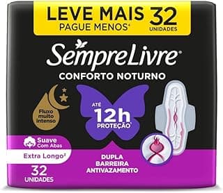 Sempre Livre Absorvente Externo Noturno Plus Noite e Dia Suave 32un Embalagem pode variar