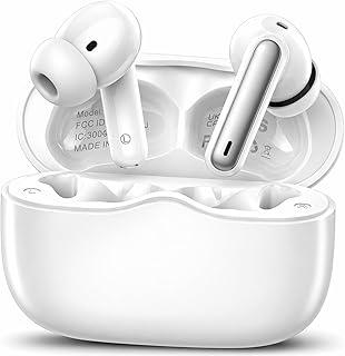 Fone De Ouvido Bluetooth 5.4, Com Borrachinhas, Compatível Com Todo Celular, Cancelamento de Ruído, Bateria 16 Horas, Microfone, Controle Touch, Resistente a Água, Cabo de Carregamento - Linha Premium