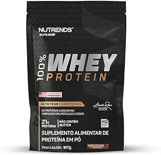 Whey Protein 100% 907g Sabor Chocolate, Refil, Elite Series Nutrends