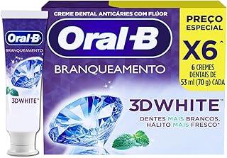Oral-B Pasta de Dente 3D White Brilliant Fresh Micropartículas Branqueadoras 53 ml, 6 Unidades
