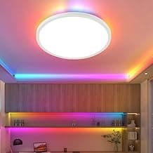 Luminária Led Inteligente wifi, Ajuste de Luz Tricolor de 24 W, Retroiluminação RGB com Iluminação Multicolorida, Luminaria Inteligente de Led para Quartos, Apartamentos, Salas de Estar e Festas
