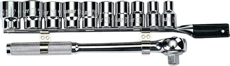 STANLEY Jogo de Soquetes e Catraca Estriados 1/2 Pol. com 11 Peças 10 a 19mm 86-734