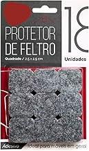 2 Kit 18 Protetores de Feltro Autoadesivos 2,5 cm Quadrado Para Pés de Móveis Portas e Quadros Anti-Risco e Anti-Deslizante - Total 36 unidades