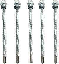 Parafuso Sextavado Brocante com Arruela Fixa + Arruela de Vedação 4 Polegadas 5,5 x 4" Para Telha Madeira 10cm 100 Peças