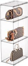 Organizador de Armazenamento de bolsas, 3 Packs, Acrílico Transparente Durável, Design com abertura, para fácil acesso,Ideal para bolsas, livros, itens de coleção e cosméticos