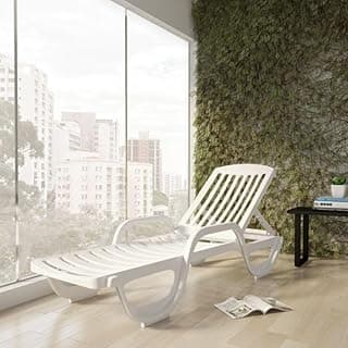 Espreguiçadeira Atins com Rodas Branca