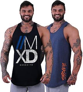 Kit 2 Regatas Longline Masculina MXD Conceito Academia Musculação Treino Gym Cavada Tank