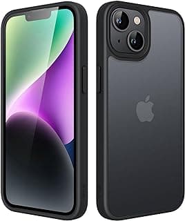 JETech Capa Fosca para iPhone 14 Plus 6,7 Polegadas, Case Proteção Contra Quedas à Prova de Choque, Capinha Traseira Translúcida Fosca para Telefone, Anti-Impressão Digital (Preto)