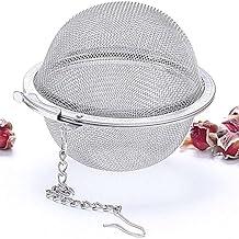 Infusor de Chá em Aço Inox, Peneira Esférica 5cm com Corrente, Coador para Infusão
