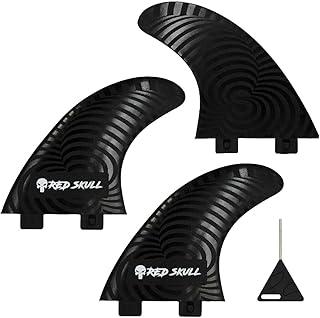 Jogo de Quilhas Triquilha Encaixe Padrão FCS1 - M3 e M5 Fibra de Vidro e Nylon - Kit 3 Peças para Surf Shortboard e Funboard - Mais Velocidade e Controle