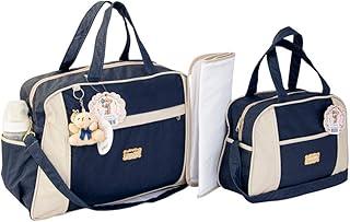 Kit Bolsa Maternidade com 2 Bolsas e Trocador Portátil – Rosa – Bolsa Grande e Média Espaçosas, Leves, Resistentes e Elegantes – Ideal para Passeios e Enxoval do Bebê