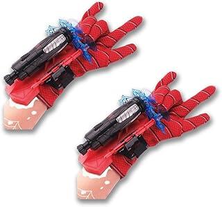Kit 2 Luva Lança Teia Aranha Herói Brinquedo Lançador de Dardos com Ventosa