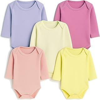 Body Bebê Kit 5 Peças Manga Longa Liso Feminino