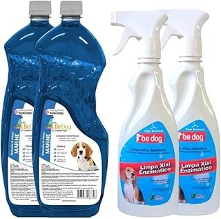 Kit 2 Limpa Xixi Enzimático Cachorro 500ml + 2 Desinfetantes 2L - Marine - Be Dog